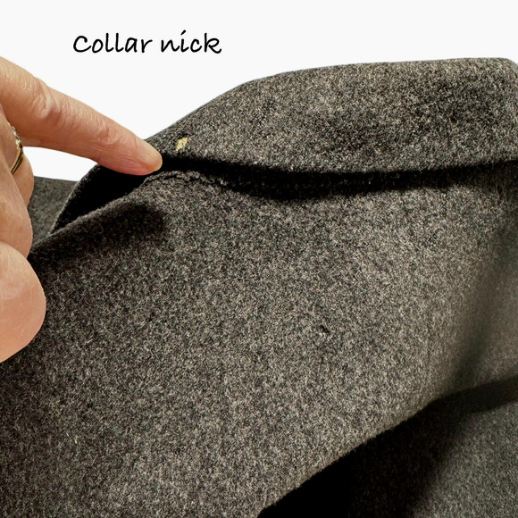 Vintage Italian Wool Double-Breasted Overcoat Gray 42L Long READ Grunge Academia - Picture 5 of 16